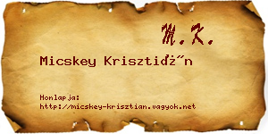 Micskey Krisztián névjegykártya